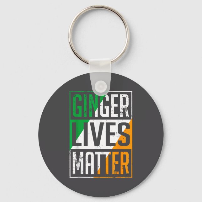 Ginger Lives Irish Flag St Patricks Day Redhead Me Schlüsselanhänger (Vorderseite)