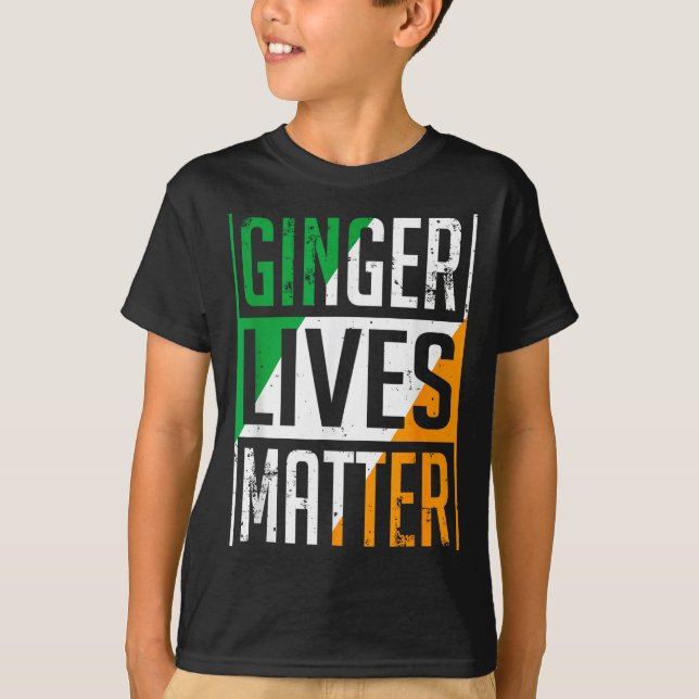 Ginger Lives Irish Flag St Patricks Day Redhead Me T-Shirt (Vorderseite)