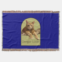 Ginger Lover Navy Blue Throw Blanket