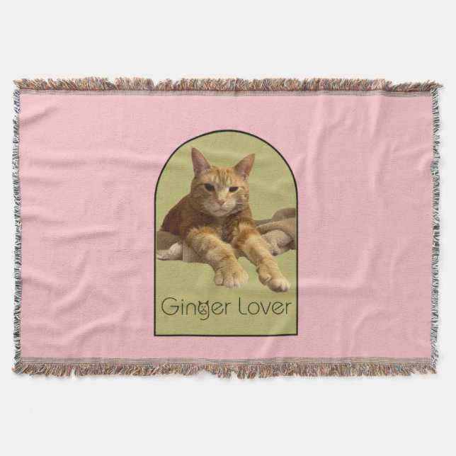Ginger Lover Pink Throw Blanket Decke (Vorderseite)
