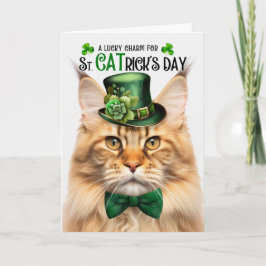 Ginger Maine Coon St CATrick's Day Lucky Charm Feiertagskarte