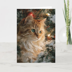 Ginger Maine Coon Weihnachten Karte