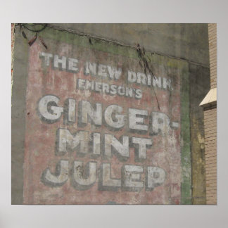 Ginger-Mint Julep Sign Poster