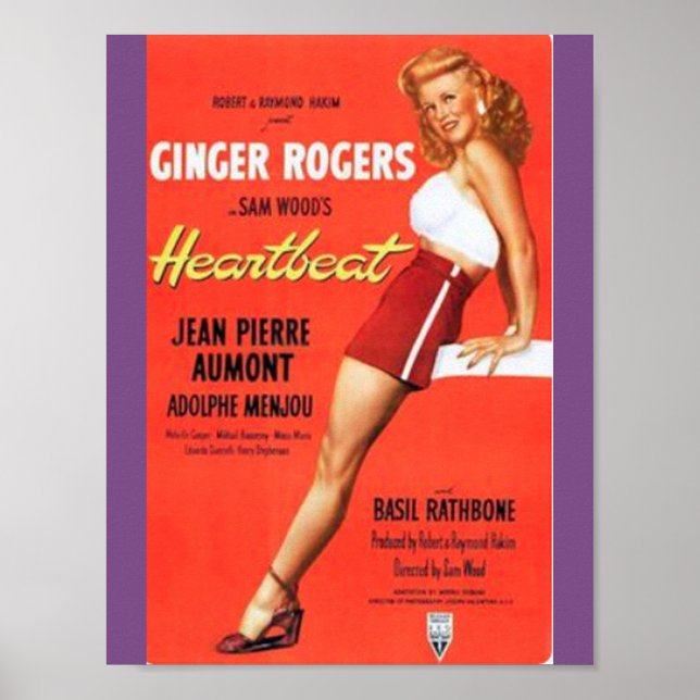 Ginger Rogers Heartbeat Movie Poster (Vorne)