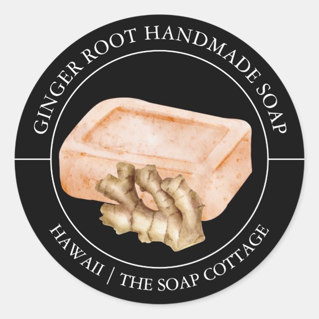 Ginger Root Soap-Etikett Runder Aufkleber (Vorderseite)