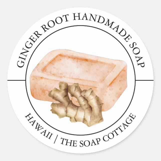 Ginger Root Soap-Etikett Runder Aufkleber (Vorderseite)