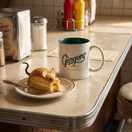 Ginger’s NYC Mouseteria Retro-Diner-Tasse – Zweifa Zweifarbige Tasse