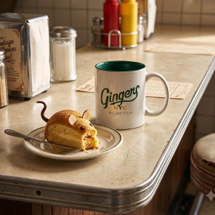 Ginger’s NYC Mouseteria Retro-Diner-Tasse – Zweifa Zweifarbige Tasse