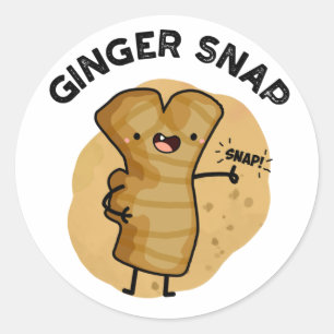Ginger Snap Funny Food Herb Spice Pub Runder Aufkleber