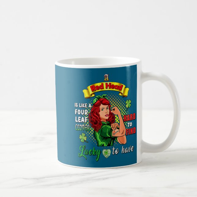 Ginger St Patrick Day Irish Women Lucky Redhead Sh Kaffeetasse (Rechts)