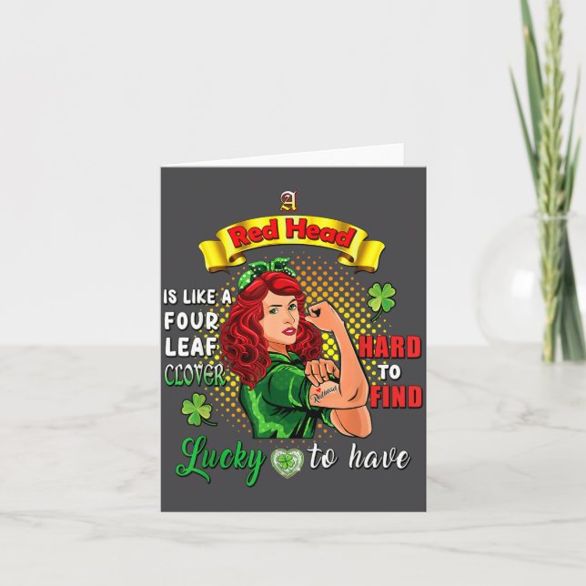 Ginger St Patrick Day Irish Women Lucky Redhead Sh Karte (Vorderseite)