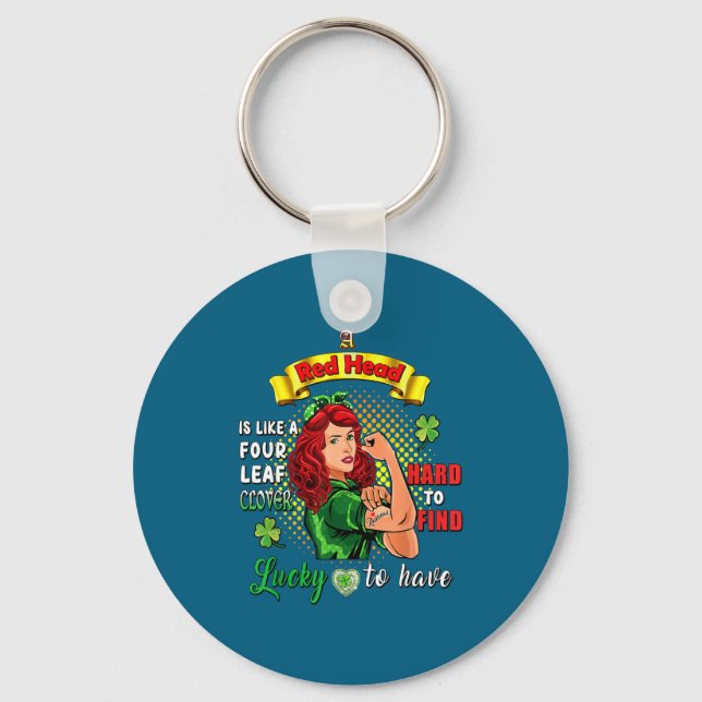 Ginger St Patrick Day Irish Women Lucky Redhead Sh Schlüsselanhänger (Vorderseite)