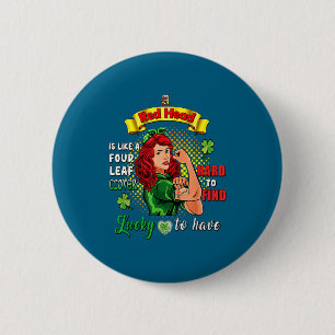 Ginger St. Patrick Tag Irische Frauen Glückliche R Button