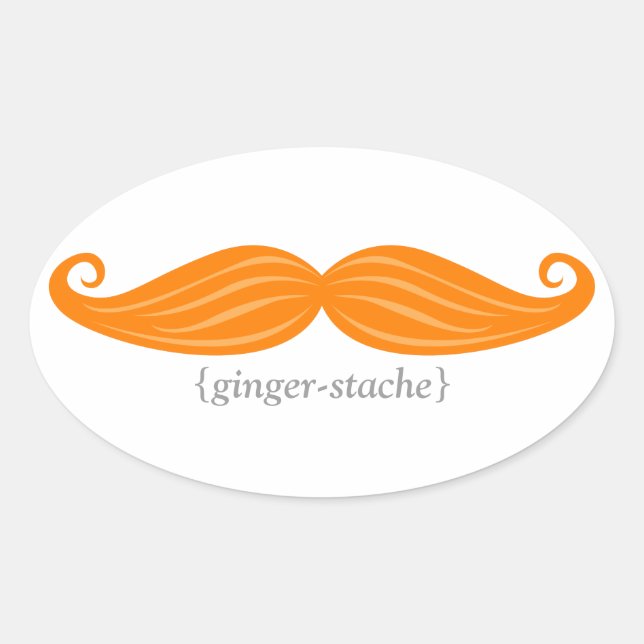 Ginger-Stache Ovaler Aufkleber (Vorderseite)