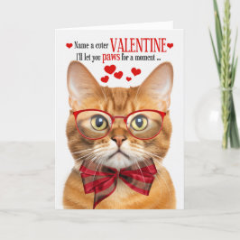 Ginger Tabby Cat Feline Spaß Valentinstag Feiertagskarte