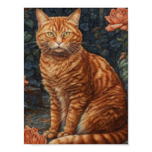 Ginger Tabby Cat und Rose