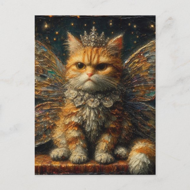 Ginger Tabby Fairy Cat Postkarte (Vorderseite)