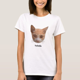 Ginger Tabby Kitty Cat & Calligraphy T-Shirt