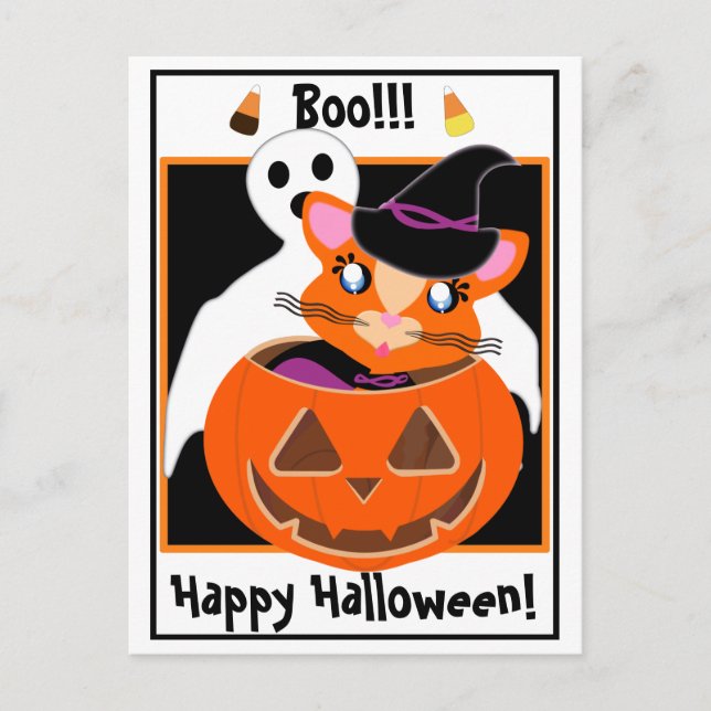 Ginger Toon Kitty Boo! Postkarte (Vorderseite)