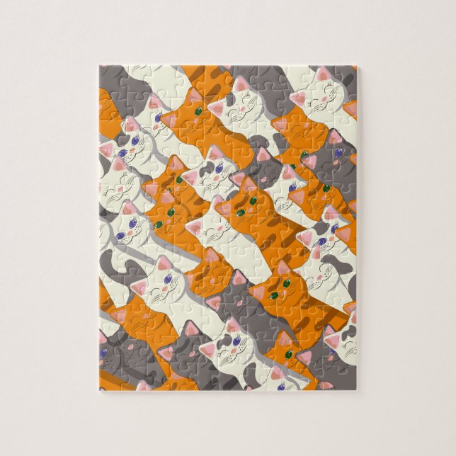 Ginger Weiße Katze Diagonalmuster (Vertikal)