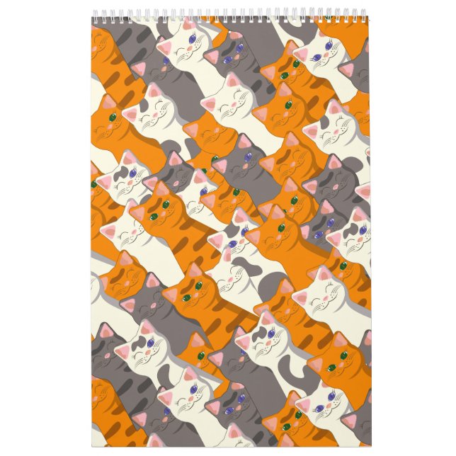 Ginger Weiße Katze Diagonalmuster Kalender (Titelbild)