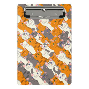 Ginger Weiße Katze Diagonalmuster Mini Klemmbrett