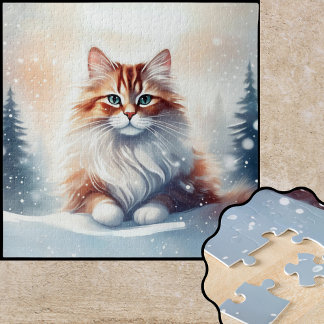 Ginger Winter Cat