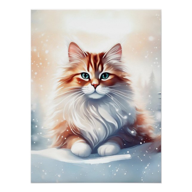 Ginger Winter Cat Poster (Vorderseite)