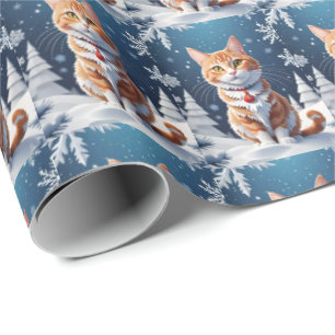 Ginger Winter Christmas Cat Geschenkpapier