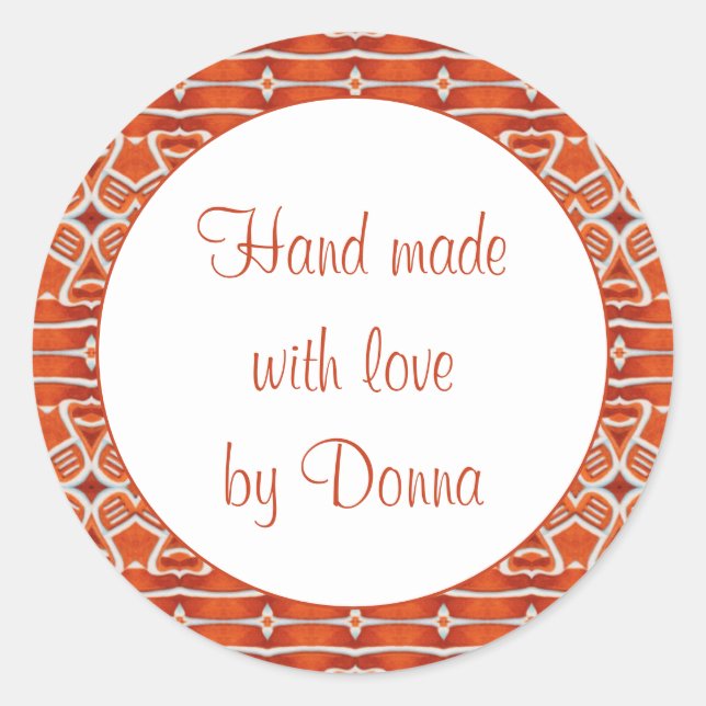 GINGERBREAD 1,5" Rond Autocollants "Fait Main" (Devant)