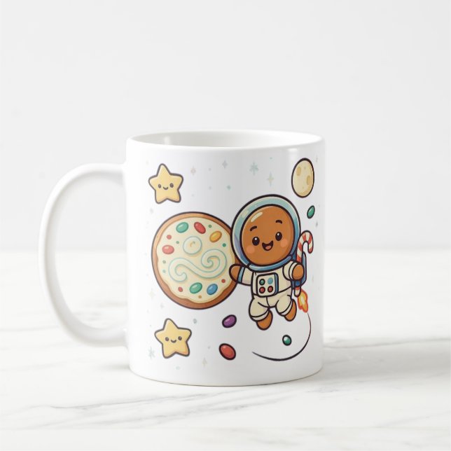 Gingerbread Astronaut Christmas Holiday Cute Space Kaffeetasse (Links)