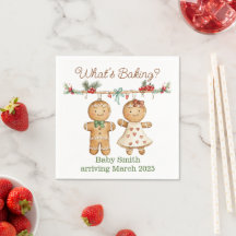 Gingerbread Baby Dusche Geschlecht zeigen Serviett