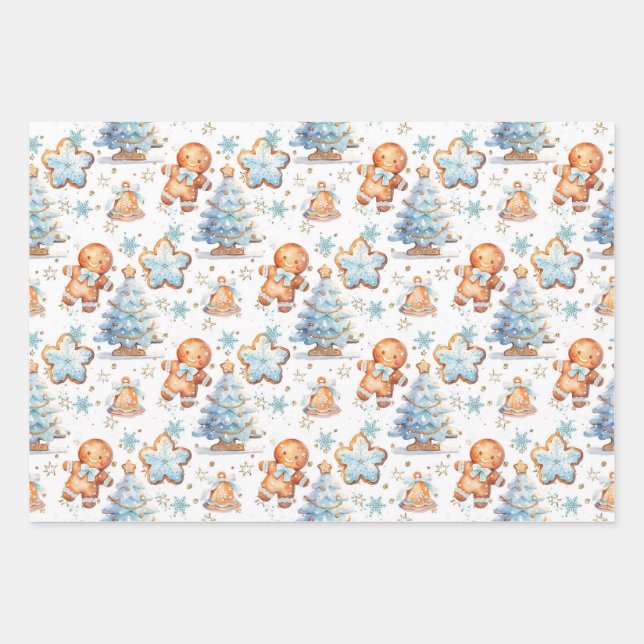 Gingerbread Baby Gingerbread Weihnachtsbaum Geschenkpapier Set (Vorderseite)