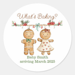 Gingerbread Baby Shower Gender enthüllt Aufkleber