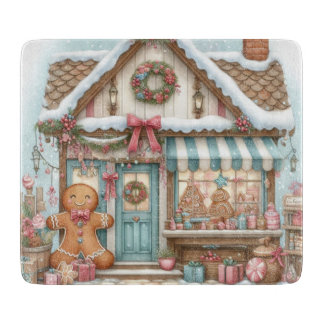 Gingerbread Bakery House Cutting Board Schneidebrett