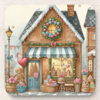 Gingerbread Bakery House Shop 3 beverage coaster Getränkeuntersetzer