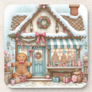 Gingerbread Bakery House Shop beverage coaster Getränkeuntersetzer