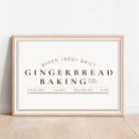 Gingerbread Baking Co Holiday Poster<br><div class="desc">Jeden Tag fügen wir neue Designs hinzu!</div>