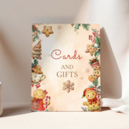 Gingerbread Birthday Christmas Cards and gifts Poster