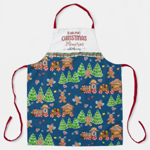 Gingerbread Blue Backend Weihnachtsgebäck Erinneru Schürze