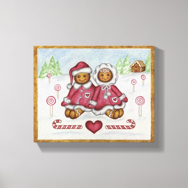 Gingerbread Boy and Girl Leinwand Art (Vorderseite)