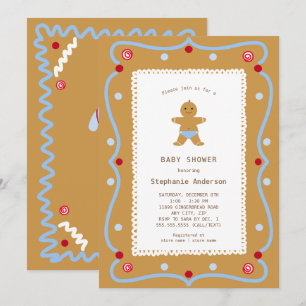 Gingerbread Boy Baby Dusche Einladung