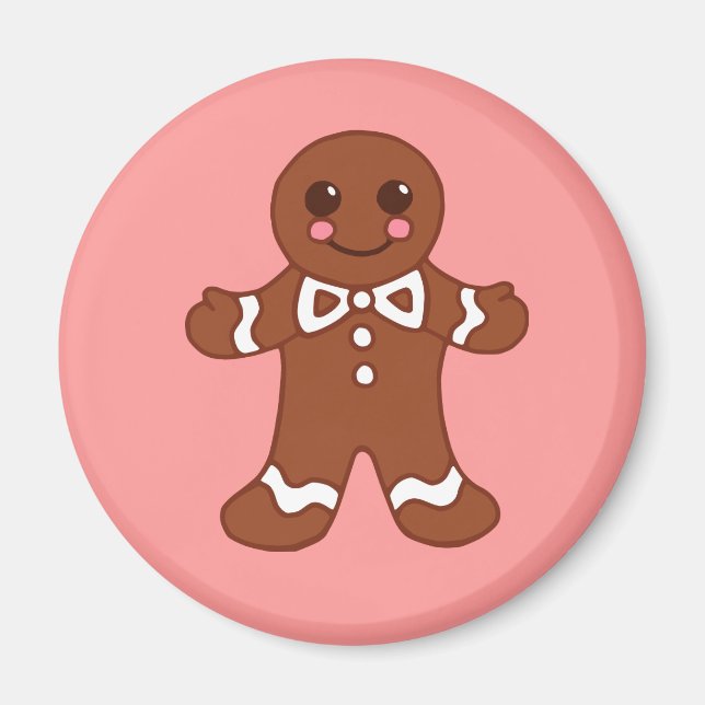 Gingerbread Boy Christmas Magnet (Vorne)