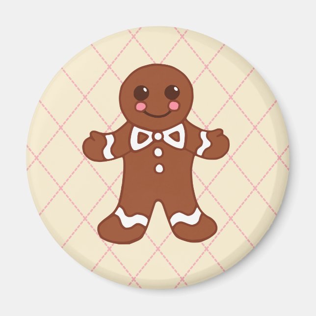 Gingerbread Boy Christmas Magnet (Vorne)