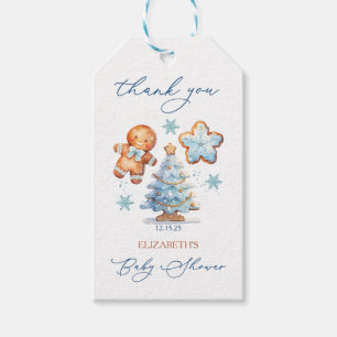 Gingerbread Boy Christmas Tree Baby Dusche Danke Geschenkanhänger