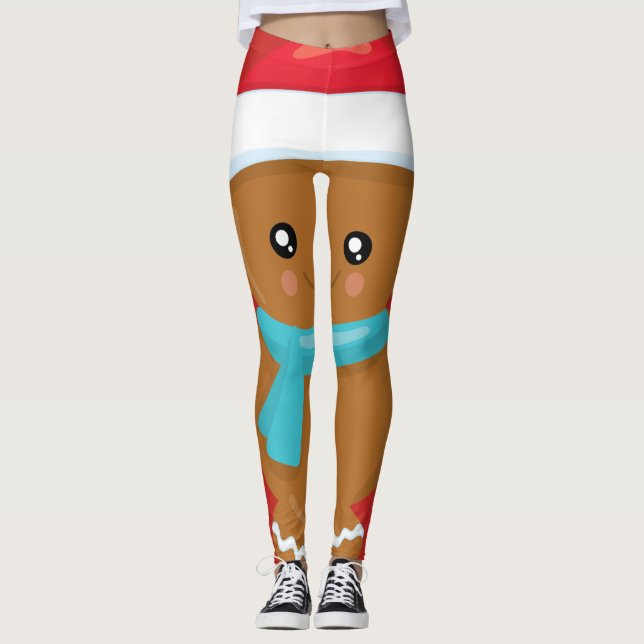 Gingerbread Boy Cookie Leggings (Vorderseite)