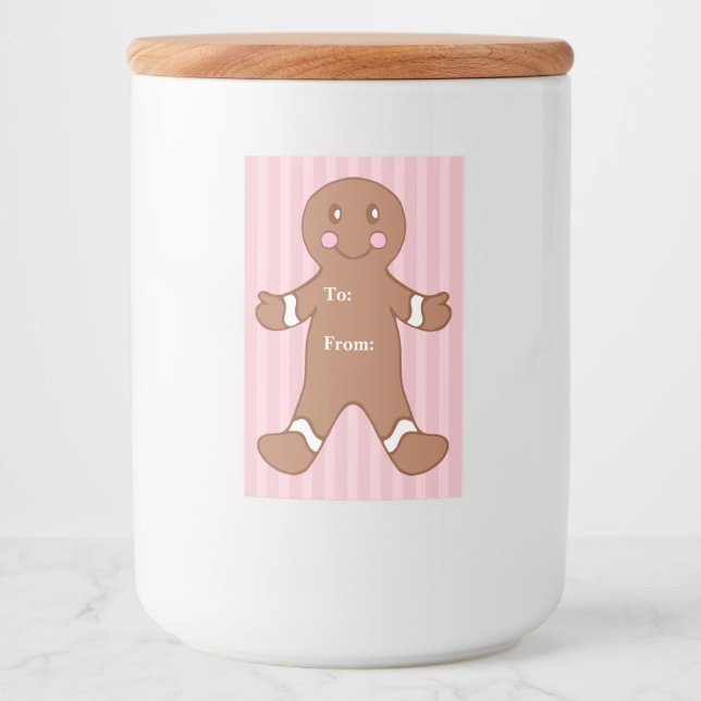 Gingerbread Boy-Geschenkmarken Lebensmitteletikett (Vorderseite)