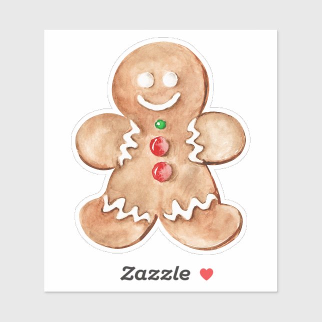 Gingerbread Boy Weihnachtsaufkleber Aufkleber (Blatt)