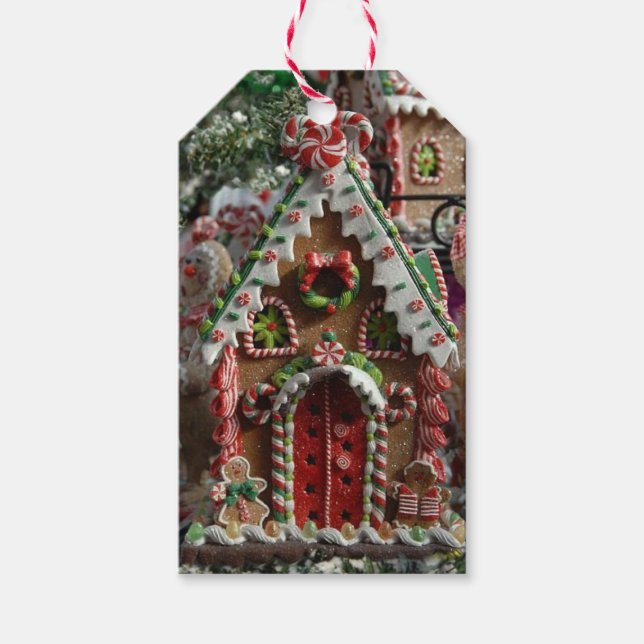 Gingerbread Candy House Geschenkmarke Geschenkanhänger (Vorderseite)