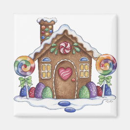 Gingerbread Candy House Kitchen Magnet
